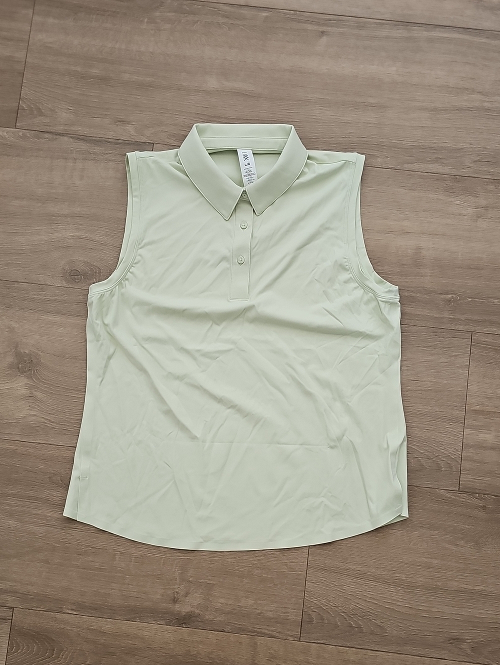 RHONE Court To Course Sleeveless Collared Polo Top Lime Zest Size LARGE